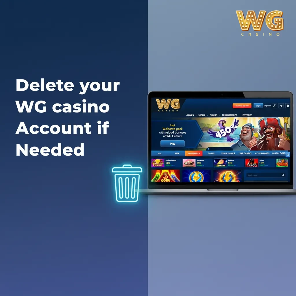 Responsible Gambling settings showing account deletion and self-exclusion options; email confirmation.