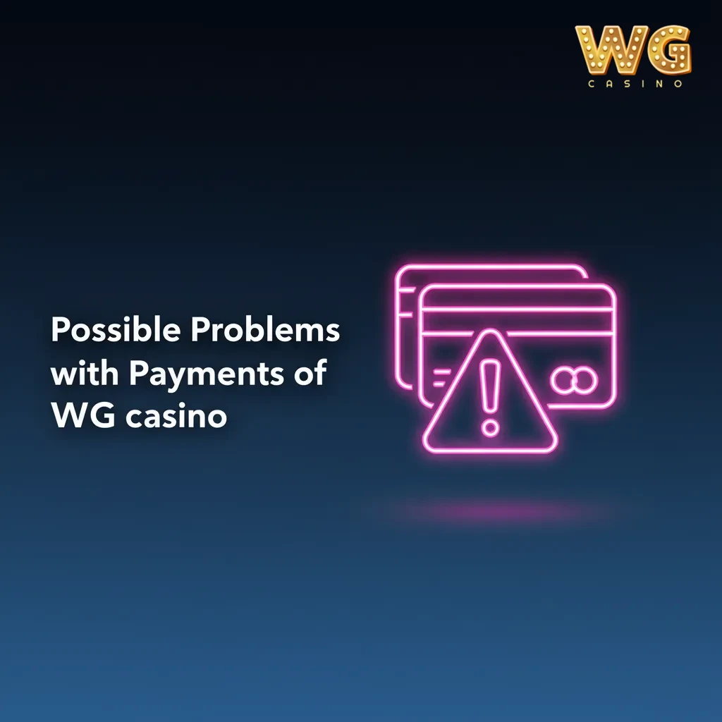 Infographic: WG casino payment issues—card declined, name mismatch, pending deposit, withdrawal on hold, limits—with fixes.