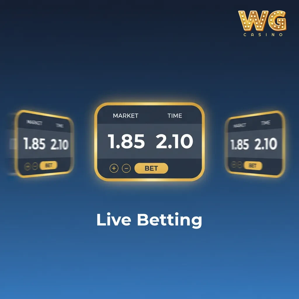 Live betting interface with in-play odds, stats, cash-out options, fast markets, and instant bet slip recalculations.