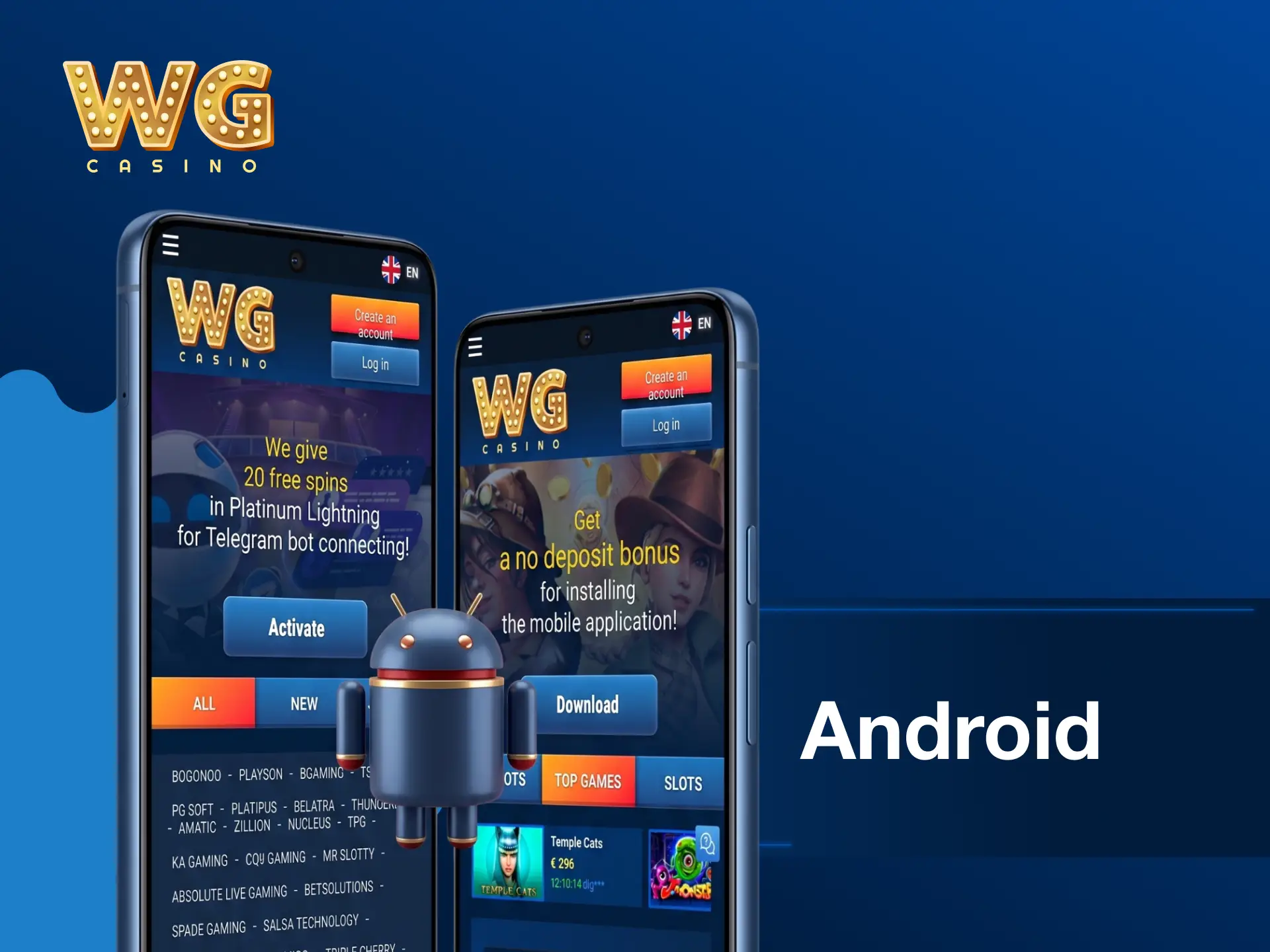 Download WG casino Android app to play casino games from your mobile.
